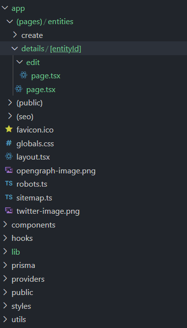 Edit Entity Page Folder Structure