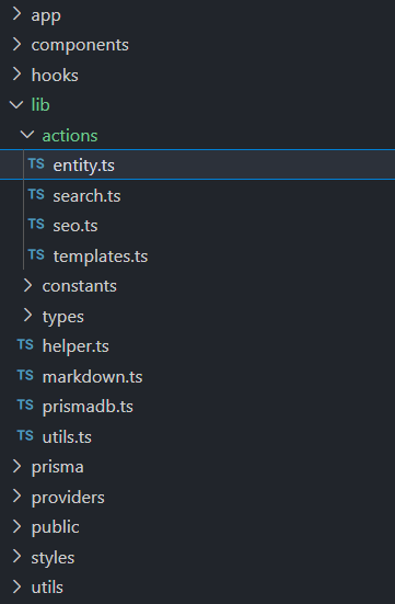 Server Actions Folder Structure